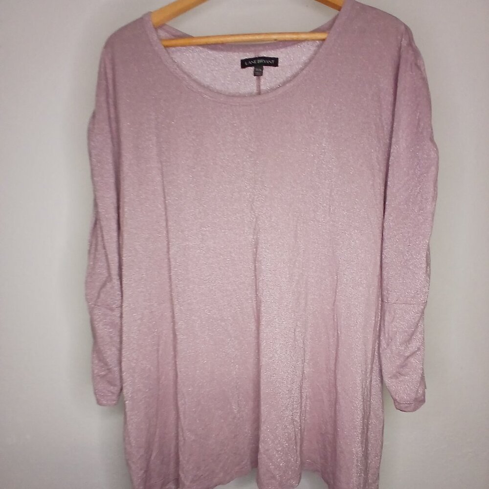 UEC Lane Bryant Soft Pink Shimmer Shoulder cinch top size 22/24
